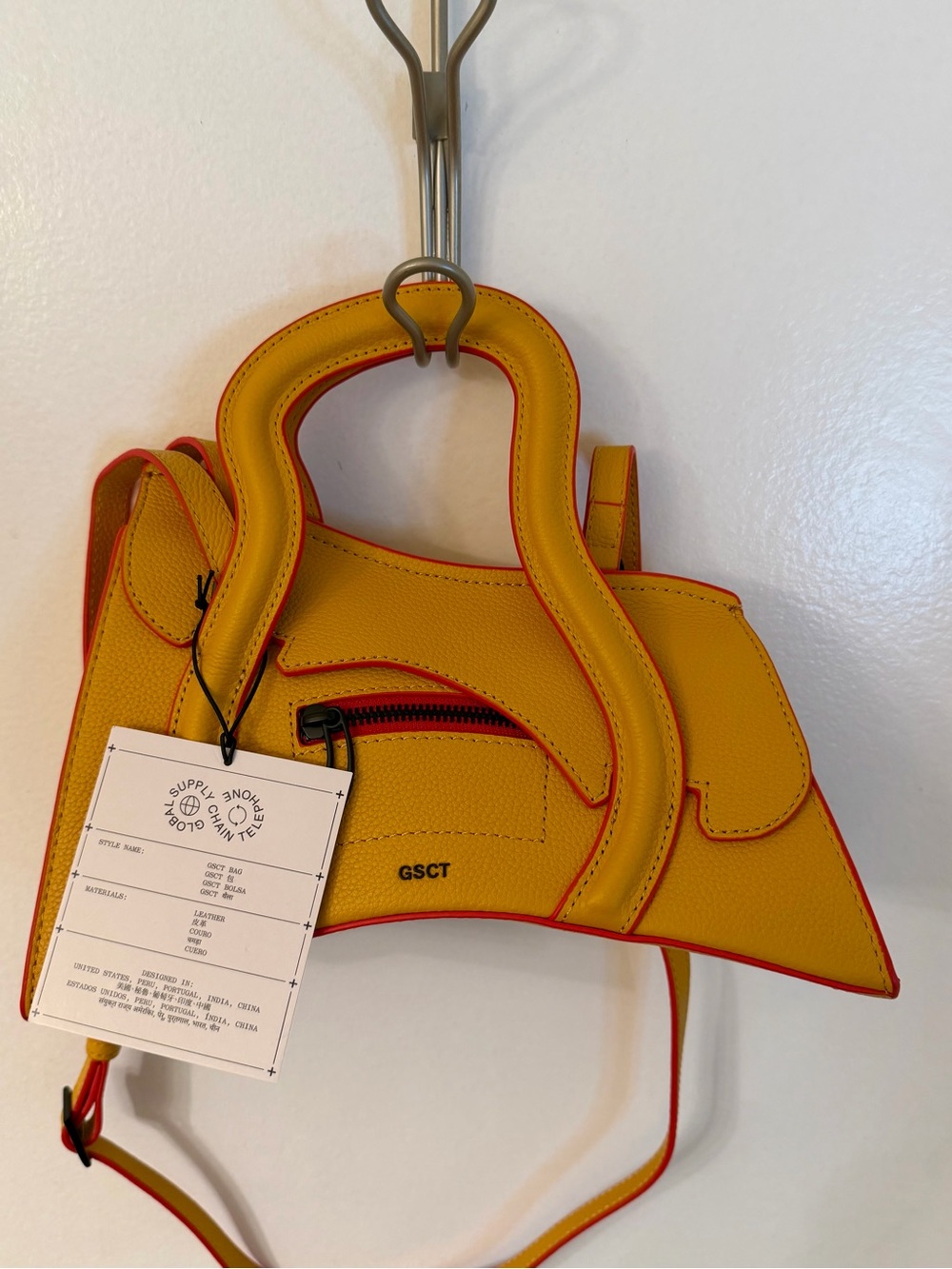 GSCT Global Supply Chain Telephone Bag Saffron Yellow and Red MSCHF